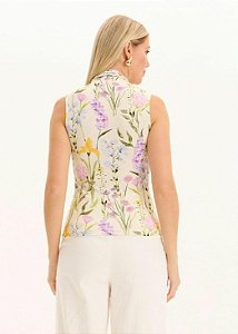 BLUSA CANELADA SEM MANGAS ESTAMPADA LANÇA PERFUME