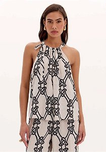 BLUSA DE ALCAS COM AMARRACAO LANÇA PERFUME