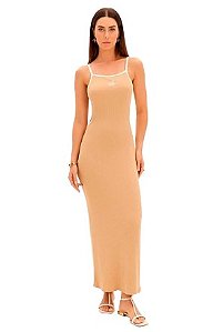 VESTIDO CANELADO COM CUT OFF