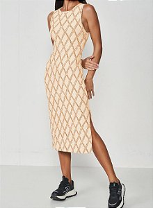VESTIDO JACQUARD BEGE/PRETO COLCCI