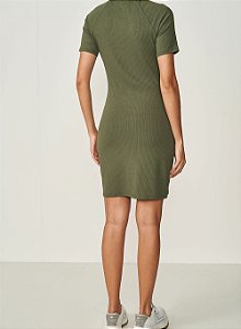 VESTIDO CANELADO PRETO