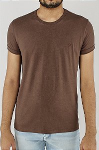 CAMISETA MC ESSENCIAL SLIM MARROM -OGOCHI