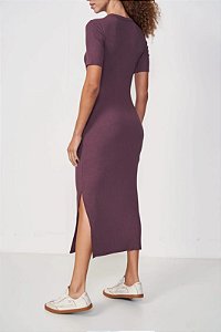 VESTIDO CANELADO  PRETO -  COLCCI