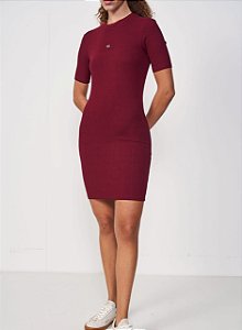 VESTIDO CANELADO BORDO BLOODSTONE - COLCCI