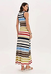 VESTIDO CANELADO SUPER MIDI SEM MANGA LANÇA PERFUME