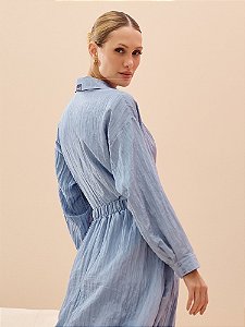 CAMISA FLUIDA - DE POLIESTER AZUL AURA - DIMY
