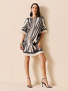 VESTIDO  DECOTE CANOA COM ESTAMPA DIMY