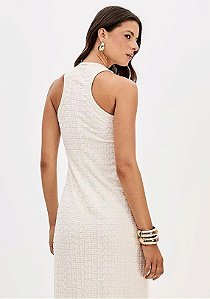 VESTIDO EVASE SUPER MIDI SIGNATURE OFF LANÇA PERFUME