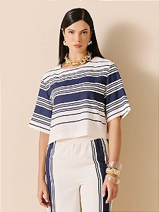 BLUSA LISTRA MONOGRAMA LISTRAS AZUL MIDNIGHT - DIMY