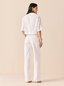 CALCA FEMININA ALFAIATARIA COLOR COM LENCO -DIMY