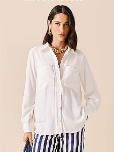 CAMISA MANGA LONGA  DE VISCOSE OFF-WHITE DIMY
