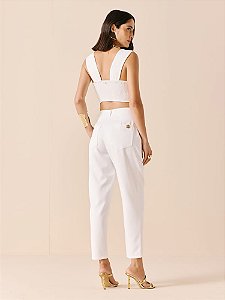 CONJUNTO TOP E CALCA DE ALFAIATARIA OFF-WHITE - DIMY