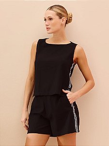 SHORT PRETO  LISTRA LATERAL- DIMY