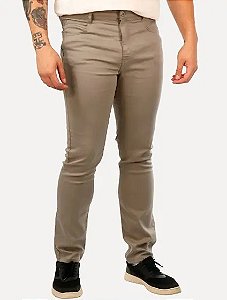 CALÇA JEANS SLIM ACETINADA  BEGE DUDALINA