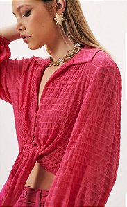 CAMISA CROPPED PARA AMARRAR  ROSA CAM28199 P