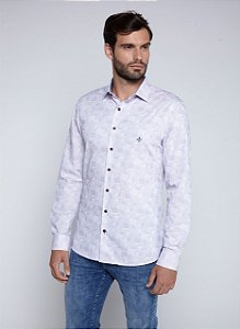CAMISA ML COMFORT JACQUARD ROXO CLARO DUDALINA