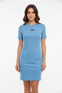 VESTIDO CANELADO AZUL ATOMIC BLUE COLCCI