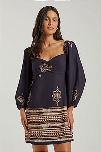 VESTIDO CURTO EST BARRADO  0939702 MY PLACE