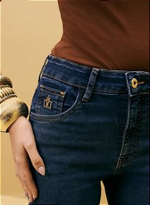 CALCA FEMININA TAYLOR RETA -LAV ESCURA: DESTROYER+USED+REAPPED+BIGODE LASER  DIMY