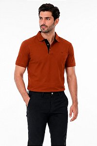 POLO MC SLIM CASUAL PQ PTO MARROM OGOCHI