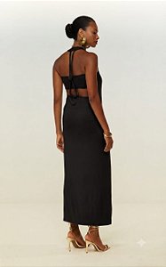 VESTIDO REGATA COM DETALHE CORDA PRETO DIMY