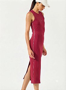 VESTIDO CANELADO VERMELHO