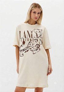 VESTIDO T-DRESS COM ESTAMPA BEGE LANÇA PERFUME