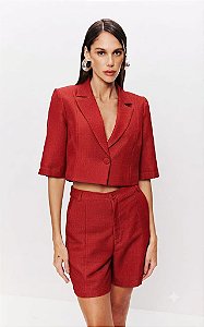 BLAZER CROPPED MANGA CURTA PINHAO DIMY