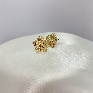 Brinco Delicado Flor - Banhado em Ouro 18k