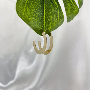 Brinco de Argola Aberta em Chapa Fina - Banhado em Ouro 18k