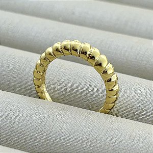Anel Ajustável Design Croissant - Banhado em Ouro 18k