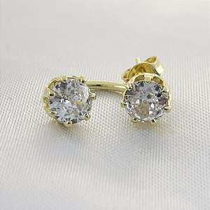 Brinco com Dois Pontos de Luz de Zircônia - Banhado em Ouro 18k