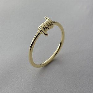 Anel Masculino Arame Farpado - Banhado em Ouro 18k