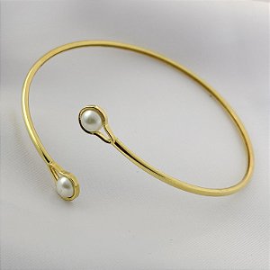 Bracelete Delicado Fino com Pérola Ajustável - Banhado em Ouro 18k