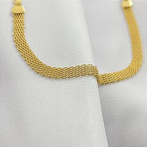 Pulseira de Esteira - Banhado em Ouro 18k