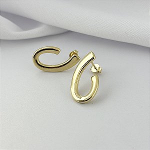Brinco Elegance Design Abstrato - Banhando em Ouro 18k