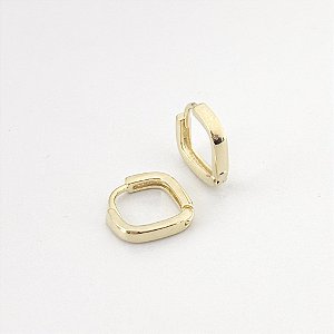 Brinco Argola Quadrado Médio – Banhado em Ouro 18K