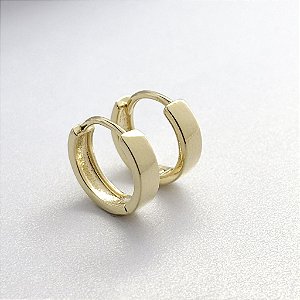 Brinco Argola Liso Grande  – Banhado em Ouro 18K