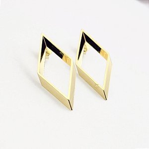 Brinco Losango Formato Geométrico – Banhado em Ouro 18K