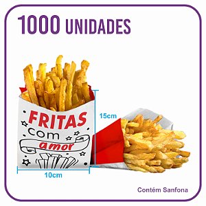 Saco Para Batata Frita - Papel Kraft Branco (1000 Unidades)
