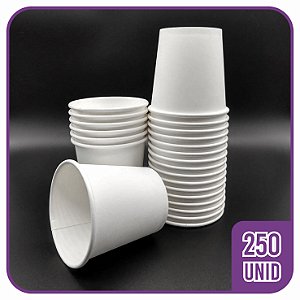 Copo De Papel 110ml - Liso Branco Sem Impressão 250 unidades