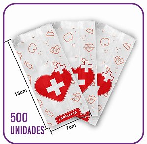 Saco Para Farmácia, Medicamentos - Papel Kraft - 500 Unid