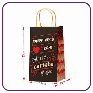 Sacola Kraft Mini para Presente - 50 Unidades - 12x8x23 (MC)