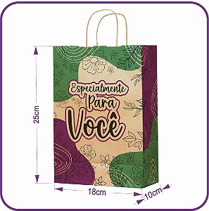 Sacola Kraft Especialmente para Você - 10 Unidades - PP (18x10x25)
