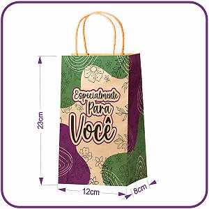 Sacola Kraft Especialmente para Você - 50 Unidades - Mini (12X8X23)
