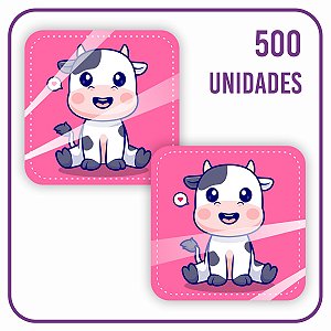 Etiqueta Adesiva Quadrada - Vaquinha 002 - 500 unidades