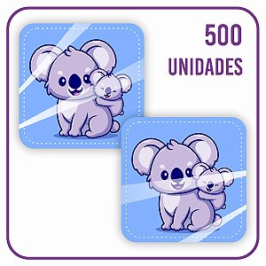Etiqueta Adesiva Quadrada - Coala 004 - 500 unidades