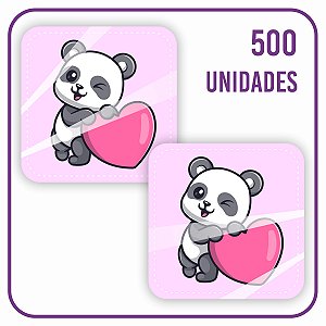 Etiqueta Adesiva Quadrada - Panda 005 - 500 unidades