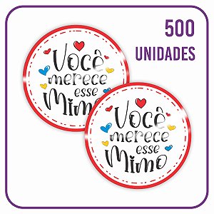 Etiqueta Adesiva Redonda - 001 Mimo Para Você - 500 Unidades