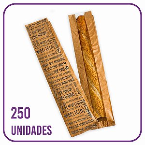 Saco Kraft Pardo Baguete Bengala N01 Visor Padrão - 250 Unid